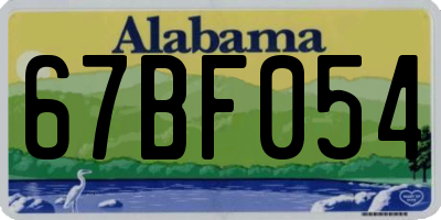 AL license plate 67BF054