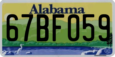 AL license plate 67BF059