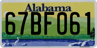 AL license plate 67BF061