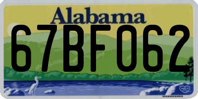 AL license plate 67BF062