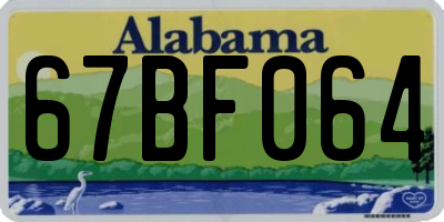 AL license plate 67BF064