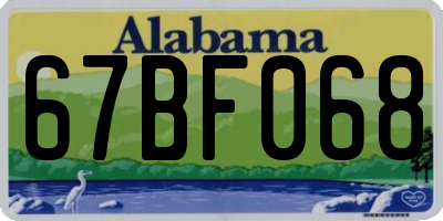 AL license plate 67BF068
