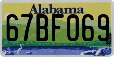 AL license plate 67BF069