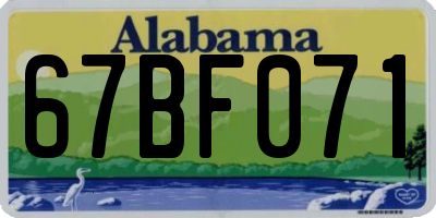 AL license plate 67BF071