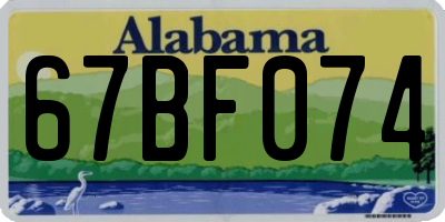 AL license plate 67BF074