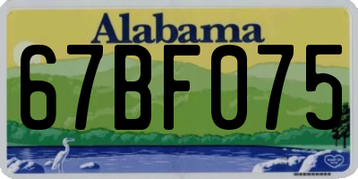 AL license plate 67BF075
