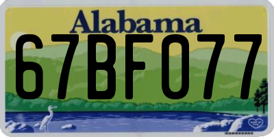 AL license plate 67BF077
