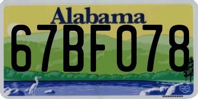 AL license plate 67BF078