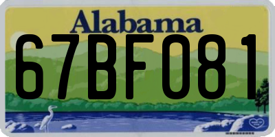 AL license plate 67BF081