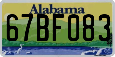 AL license plate 67BF083