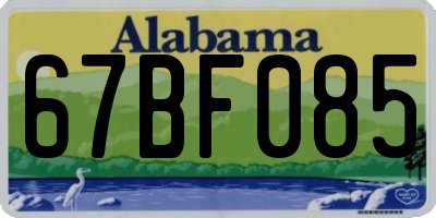 AL license plate 67BF085