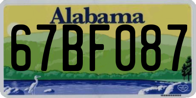 AL license plate 67BF087