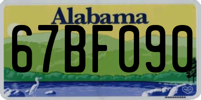 AL license plate 67BF090