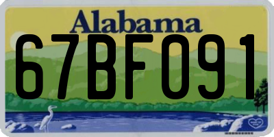 AL license plate 67BF091