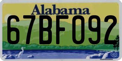 AL license plate 67BF092