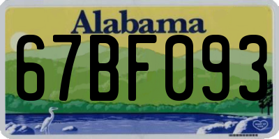 AL license plate 67BF093