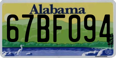 AL license plate 67BF094