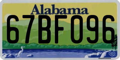 AL license plate 67BF096