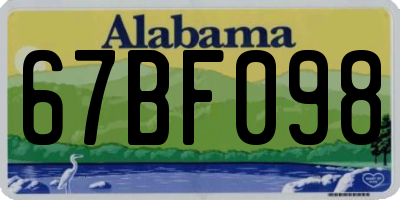 AL license plate 67BF098