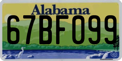 AL license plate 67BF099