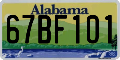 AL license plate 67BF101