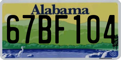 AL license plate 67BF104