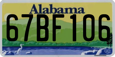 AL license plate 67BF106