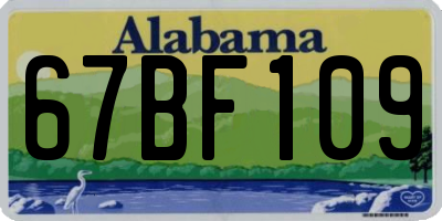 AL license plate 67BF109