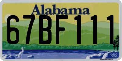 AL license plate 67BF111