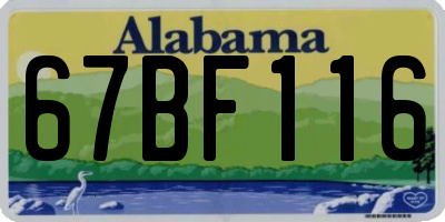 AL license plate 67BF116
