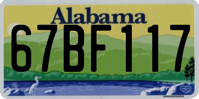 AL license plate 67BF117