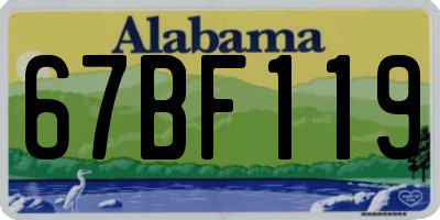 AL license plate 67BF119