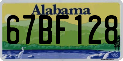 AL license plate 67BF128