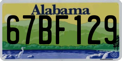 AL license plate 67BF129