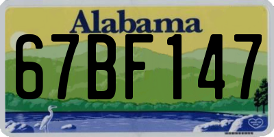 AL license plate 67BF147