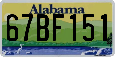 AL license plate 67BF151