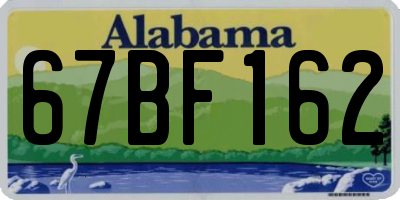 AL license plate 67BF162
