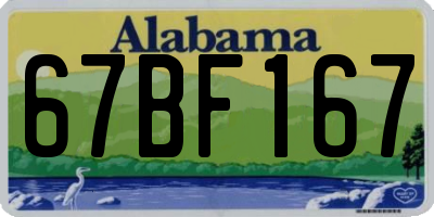 AL license plate 67BF167