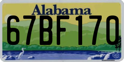 AL license plate 67BF170