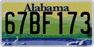AL license plate 67BF173