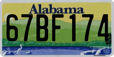 AL license plate 67BF174