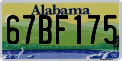 AL license plate 67BF175