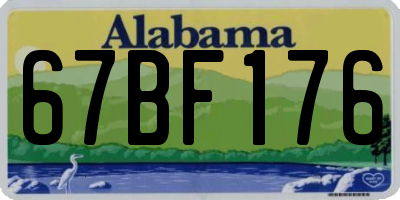 AL license plate 67BF176