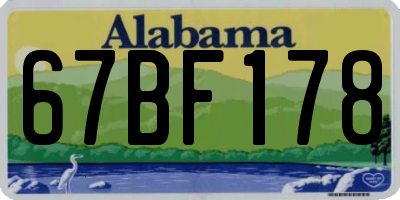 AL license plate 67BF178