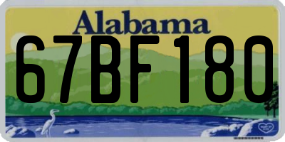 AL license plate 67BF180