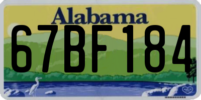 AL license plate 67BF184
