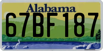 AL license plate 67BF187