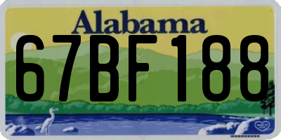 AL license plate 67BF188