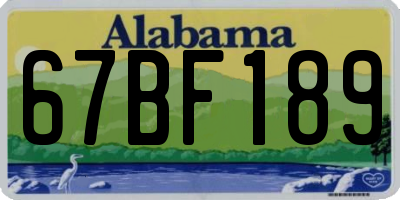 AL license plate 67BF189