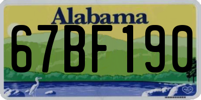 AL license plate 67BF190